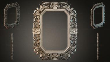 Decorative frames, framing Mirror frame with floral and plant motifs 3d model