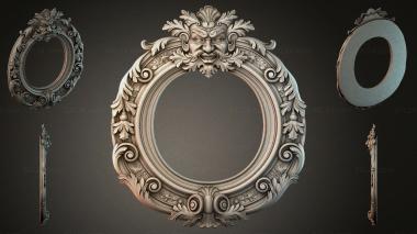 Decorative frames, framing Round frame with mask and leaves 3d model