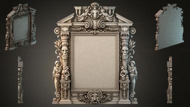 Decorative frames, framing Classic frame with caryatids and masks 3d model