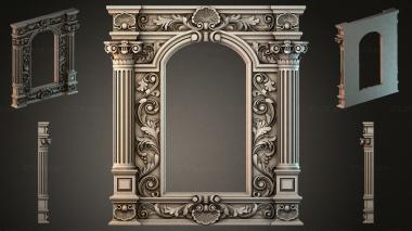 Decorative frames, framing Architectural portal with Corinthian capitals and foliate cartouches 3d model