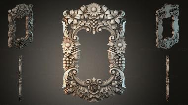 Decorative frames, framing Baroque cartouche with floral garlands and acanthus 3d model
