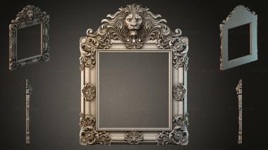 Decorative frames, framing Mirror with a lion mask and acanthus scrolls 3d model