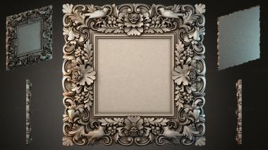 Decorative frames, framing Square frame with grapevine and scrolls 3d model