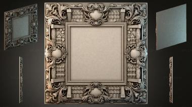 Decorative frames, framing Square frame with baroque scrolls and architectural elements 3d model