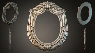 Decorative frames, framing Oval frame with cartouche, swags and rosettes 3d model