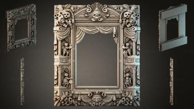 Decorative frames, framing Classic frame with putti and drapery 3d model