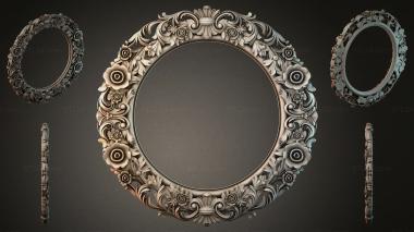 Decorative frames, framing Round frame with floral rosettes and curls 3d model