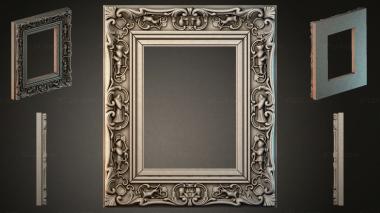Decorative frames, framing Picture frame with angels and floral ornaments 3d model