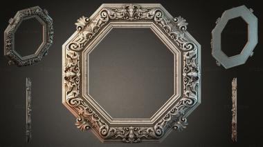 Decorative frames, framing Octagonal frame with acanthus ornament 3d model