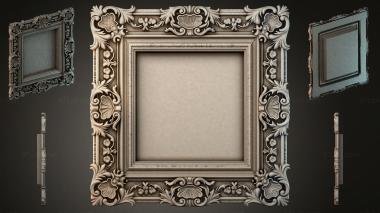 Decorative frames, framing Ornamental Picture Frame with Scrolls and Shell Motifs 3d model
