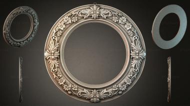Decorative frames, framing Round frame with floral ornament and leaves 3d model