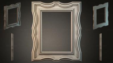 Decorative frames, framing Wave mirror frame with multi-level profile 3d model