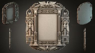 Decorative frames, framing Classic frame with eagles and columns 3d model