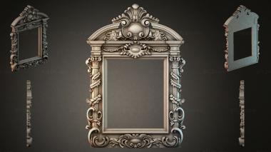 Decorative frames, framing Classic mirror frame with an architectural pediment and volutes 3d model