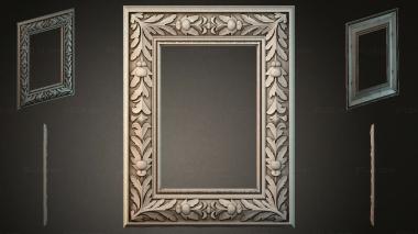 Decorative frames, framing Classic frame with floral ornament and beads 3d model