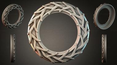 Decorative frames, framing Round frame with wavy acanthus ornament 3d model
