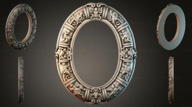 Decorative frames, framing Oval ornament with putti and leaves for the facade 3d model