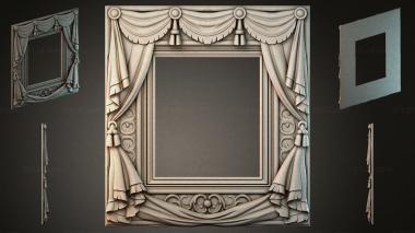 Decorative frames, framing Theatre portal with drapery and cornice 3d model