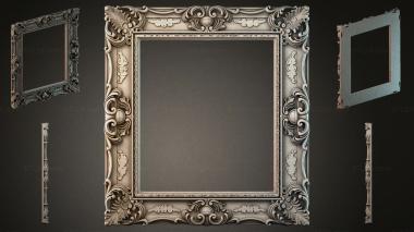 Decorative frames, framing Carved ornamental molding with scrolls and cartouches 3d model