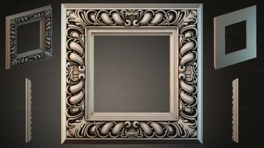 Decorative frames, framing Frame with a curly currency pattern 3d model