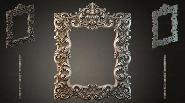Decorative frames, framing Ornamental square frame with curls and floral elements 3d model
