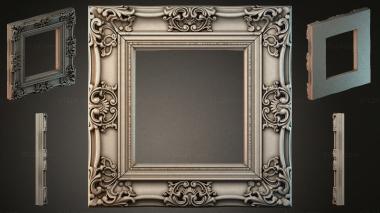 Decorative frames, framing Carved frame with acanthus scrolls and ornamental corner cartouches 3d model