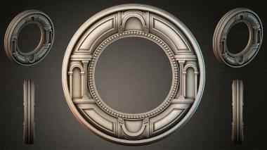 Decorative frames, framing Round rosette with columns and geometric ornament 3d model
