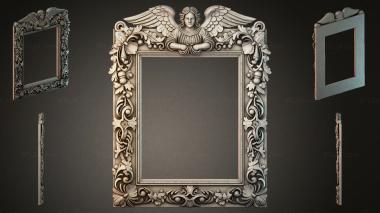 Decorative frames, framing Ornamental frame with an angel and acanthus for a mirror 3d model