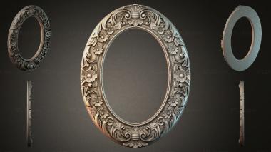 Decorative frames, framing Oval frame with floral pattern and swirls 3d model