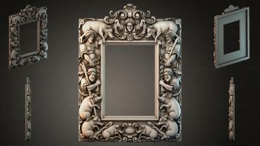 Decorative frames, framing Mirror frame with angels and allegorical figures 3d model