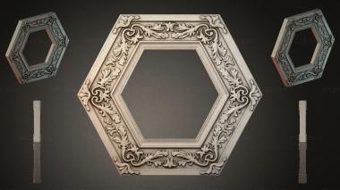 Decorative frames, framing Hexagonal frame with acanthus ornament 3d model