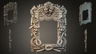 Decorative frames, framing Theatrical frame with masks and musical instruments 3d model
