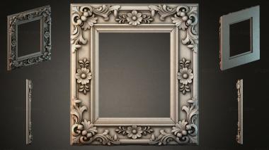 Decorative frames, framing Frame with scrolls and floral rosettes 3d model