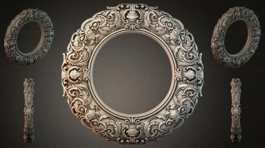 Decorative frames, framing Round mirror with acanthus scrolls and cartouche 3d model