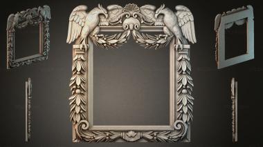 Decorative frames, framing Decorative door frame with a double-headed eagle and sculpted leaves 3d model