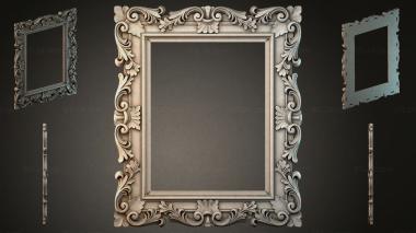 Decorative frames, framing Carved mirror frame with cascading acanthus and volutes 3d model