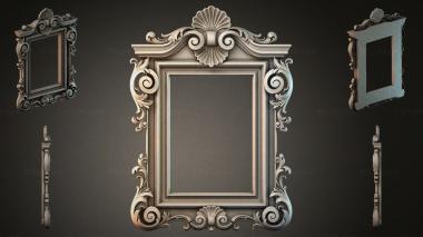 Decorative frames, framing Classic frame with volutes and shell 3d model