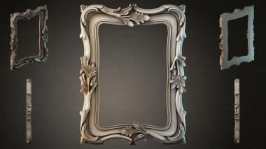 Decorative frames, framing Classic rectangular frame with wavy edges and openwork leaves 3d model