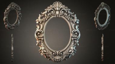 Decorative frames, framing Oval frame with swirls and leaves 3d model