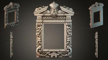 Decorative frames, framing Frame with a bearded sage and curls 3d model