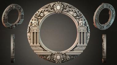 Decorative frames, framing Classic round frame with columns and acanthus leaves 3d model