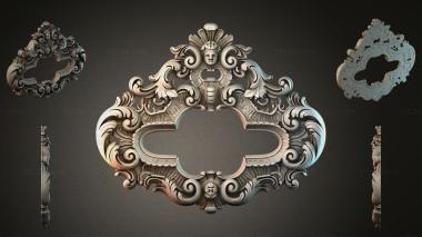 Decorative frames, framing Cartouche with mask and volutes for CNC 3d model