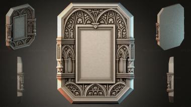 Decorative frames, framing Architectural casing with Gothic arches and columns 3d model