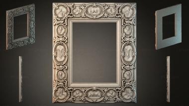 Decorative frames, framing Frame with cartouches and acanthus scrolls 3d model
