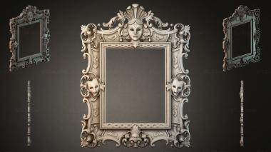 Decorative frames, framing Mirror with mask and volutes 3d model