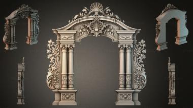 Decorative frames, framing Architectural portal with columns and a Baroque pediment 3d model