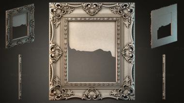 Decorative frames, framing Square frame with acanthus leaves and pearl border 3d model