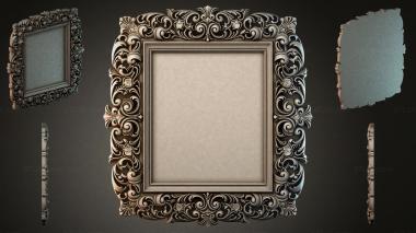Decorative frames, framing Square frame with curling ornament and swirls 3d model