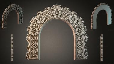 Decorative frames, framing Architectural door arch with floral ornament and volutes 3d model