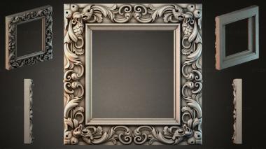 Decorative frames, framing Carved frame with eagles and scrolls 3d model